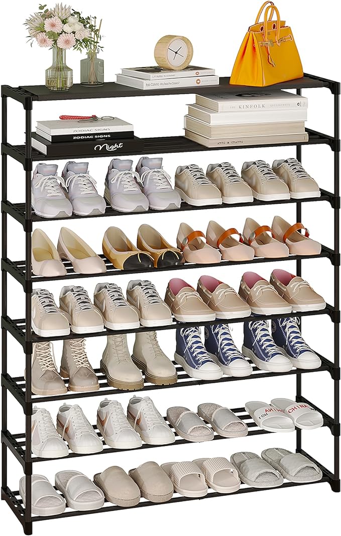 Calmootey 8-Tier Shoe Rack, Tall Large Capacity 40 Pairs Shoes Storage Organizer by Calmootey