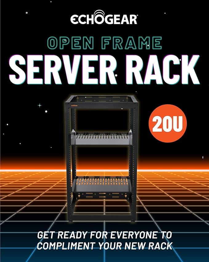 ECHOGEAR 20U Open Frame Rack for Servers & AV Gear - Image 2