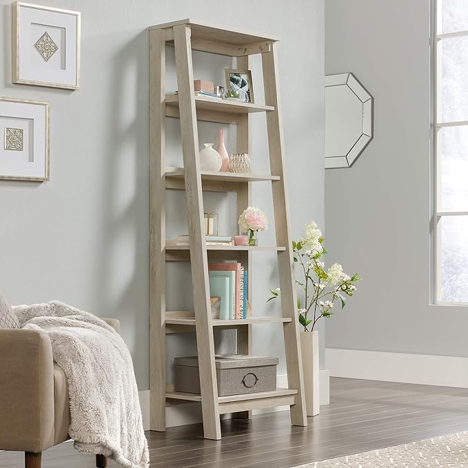 Sauder Trestle 5 Bookcase/Book Shelf, L: 23.54" x W: 16.61" x H: 71.14" - Image 2
