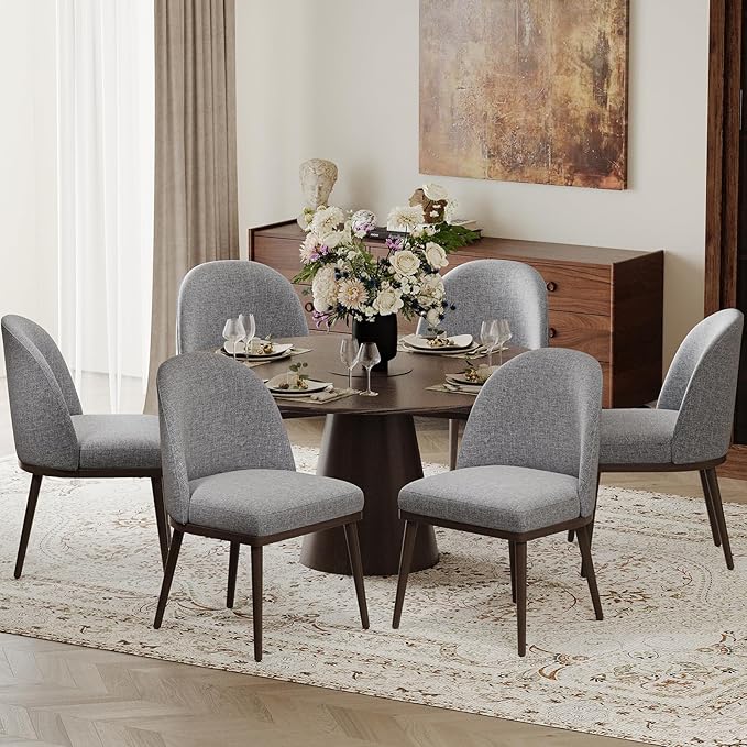 COLAMY Upholstered Dining Chairs Set of 6, Large Dining Room Kitchen Chairs - Image 3