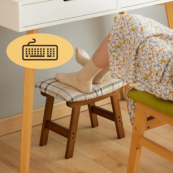 Foot Stool Ottoman Foot Rest Under Desk, Small Stool - Image 7