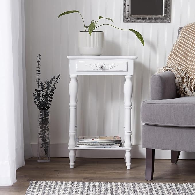 Carved White Side Table - Image 2