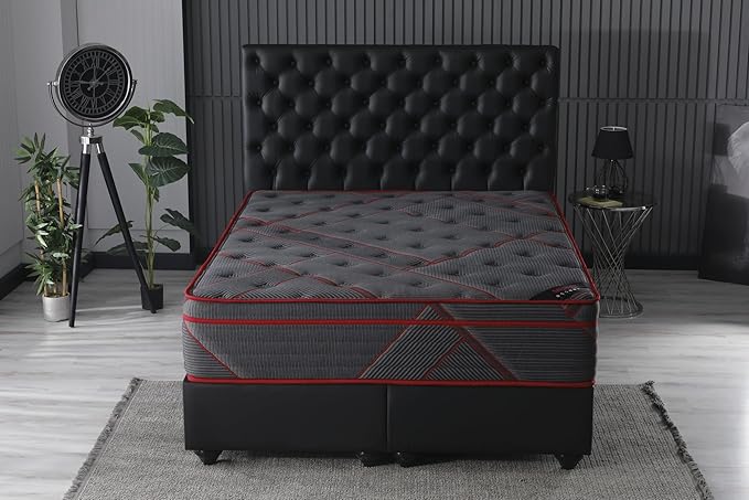Ottomanson Queen 13" Luxury Black Eurotop Mattress by Ottomanson