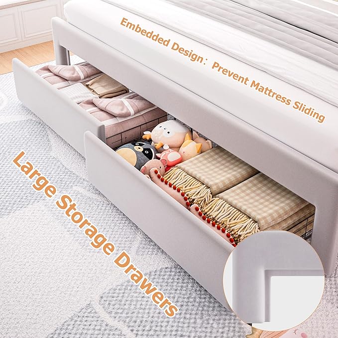 King Upholstered LED Bed Frame - Image 4