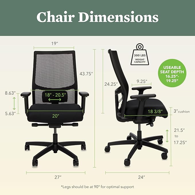 HON Ignition 2.0 Mid Back Task Chair, Advanced Synchro-Tilt Control, Office - Image 3