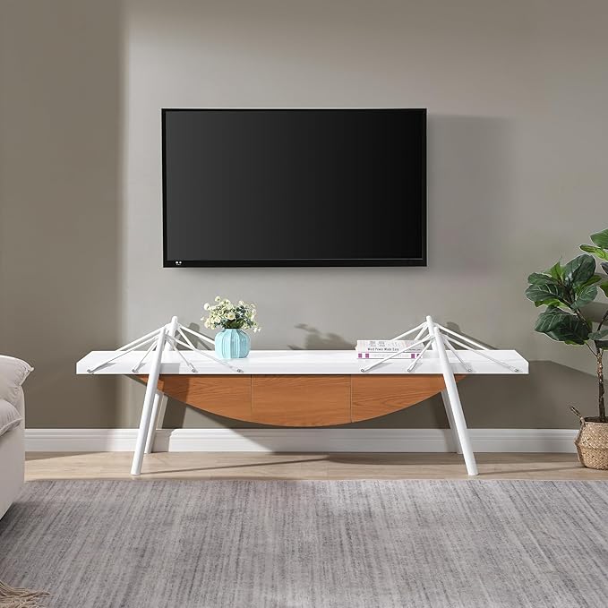 1 Tier Modern Boat-Shaped Bookshelf - Image 2