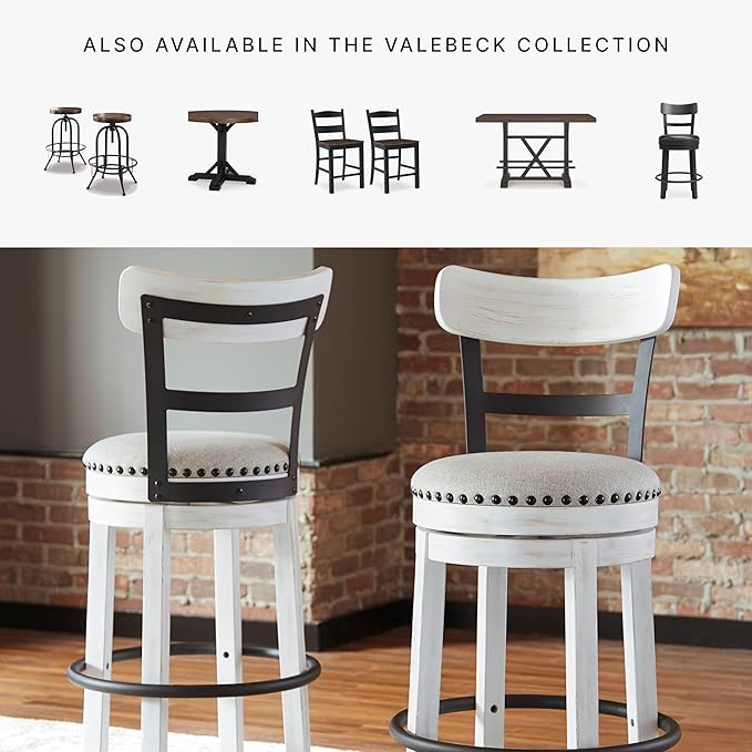 Signature Design by Ashley Valebeck 30" Modern Swivel Pub Height Barstool - Image 7