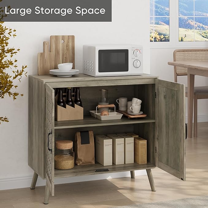 Smuxee Wood Sideboard, Freestanding Buffet Cabinet - Image 7