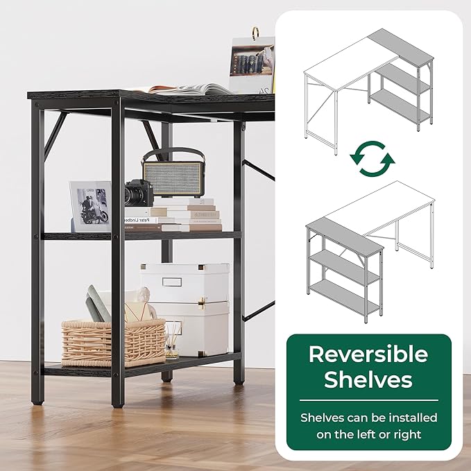 Huuger L Shaped Desk, 39 Inches Computer Desk - Image 4