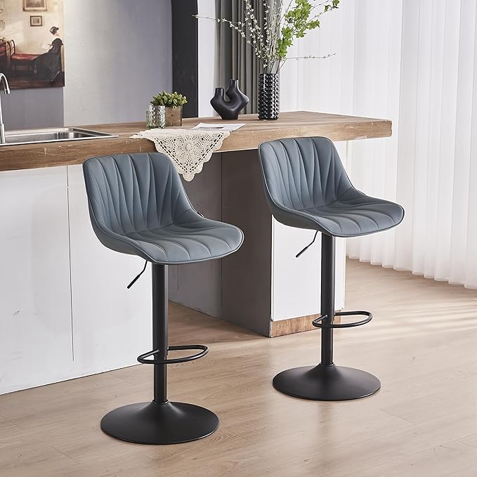 YOUNIKE Bar Stools Set of 2 for Kitchen Island, Adjustable Bar Stool - Image 9