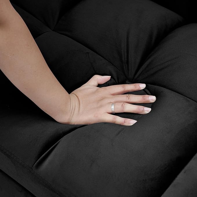 Ball & Cast 65" 3 in 1 Large Sleeper Sofa Bed, Velvet Upholstered Pull Out Couch - Image 8