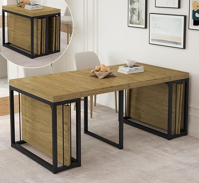 KEIKI 23.62" - 118" L Extendable Foldable Dining Room Table by Unknown