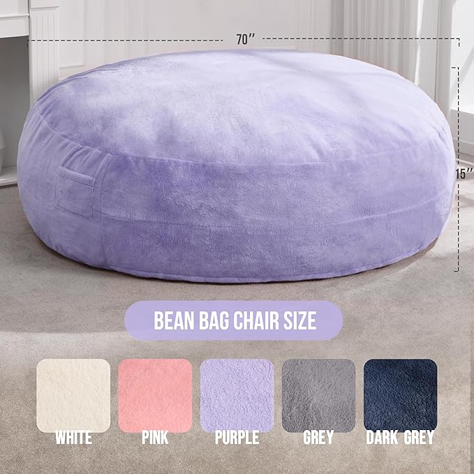 Hobestluk 6ft Bean Bag Chairs for Adults Large Beanbag Chair - Image 2