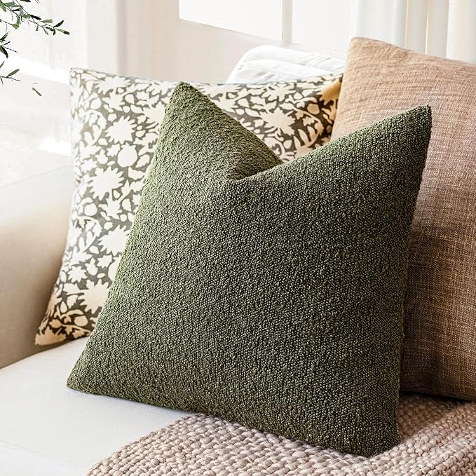 Foindtower Pack of 2 Modern Textured Boucle Throw Pillow Covers Accent Solid - Image 6