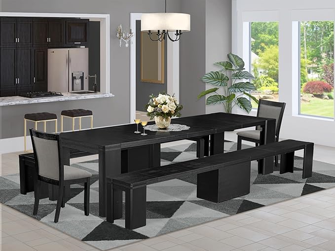 X02MZ-206-50 - 5-pc Dining Room Table Set a Rectangular Kitchen Table and 2 by LuxebyEastWestFurniture