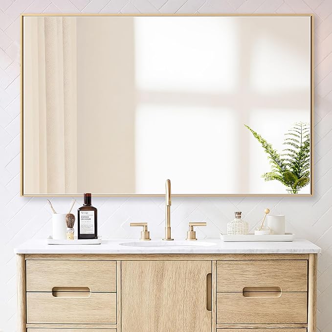 30x48 Inch Orange Gold Bathroom Mirror by Bonverre