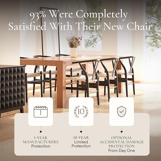 POLY & BARK Weave Dining Chair – Mid-Century Modern Wishbone Dining Chair - Image 8