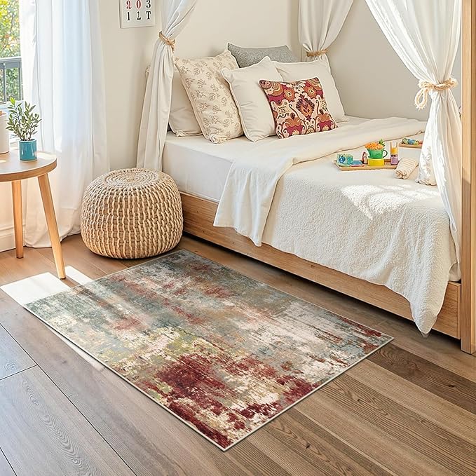 Washable Area Rugs 3'x5' Non-Slip Modern Abstract Soft - Image 4