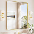TokeShimi 30x36 Brushed Gold Mirror by RefinedBathroomAccessories