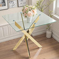 Dining Table for 4 Modern 35.43" Rectangular Glass Dining Table Kitchen & by LynginsCreativeLife