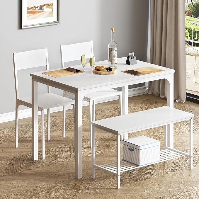 soges 4 Pieces Dining Table Set, 43.3 inch Kitchen Table Set - Image 2
