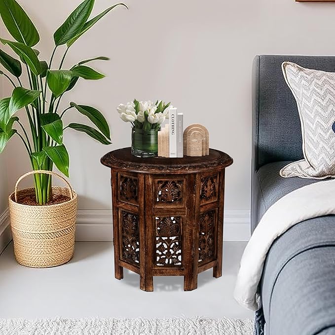 Round Wood Coffee Table - Image 5
