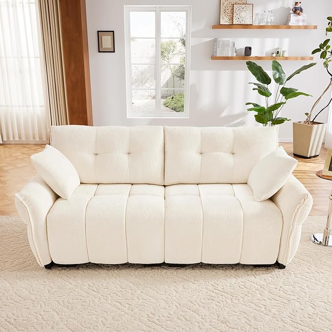 Modern Chenille Fabric 2-Seat Loveseat Sofa, Premium Upholstery Living Room by FAVSH