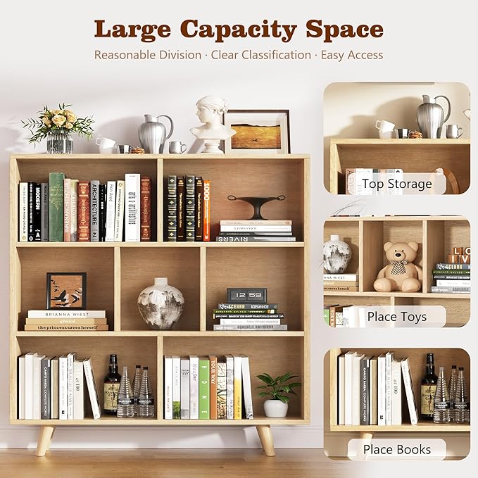 Shintenchi Cube Storage Organizer, 3 Tier Mid-Century Bookcase - Image 4