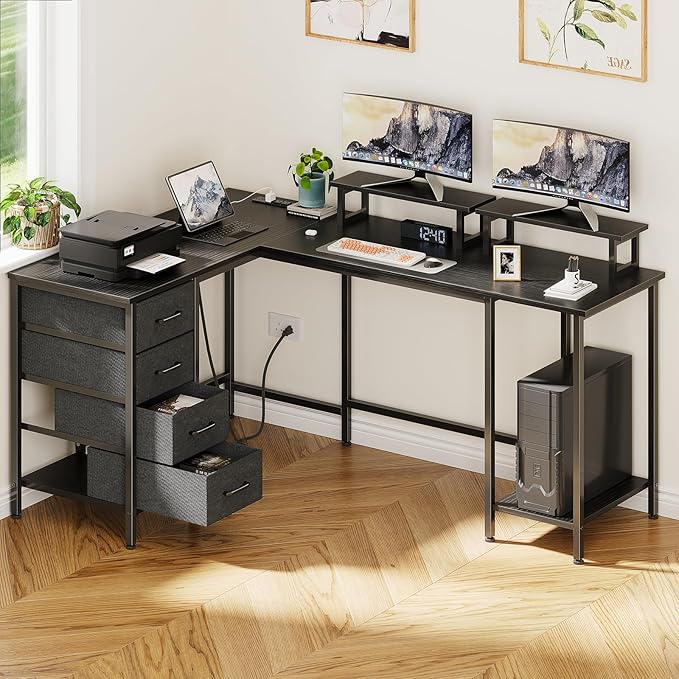 59 inch L Shaped Computer Desk - Image 9