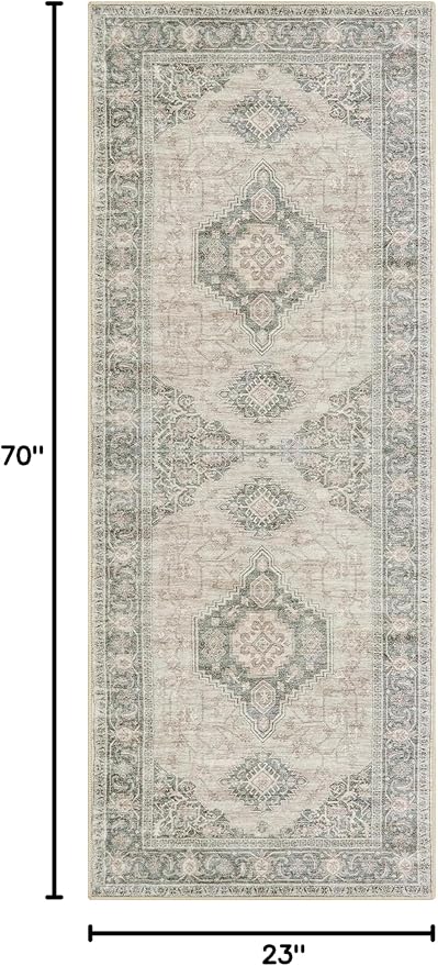Lahome Oriental Kitchen Runner Rug, 2x6 Washable Rug Runners - Image 2