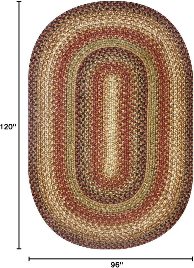Homespice Gingerbread Jute Brown 8x10' Braided Oval Area Rugs - Image 2