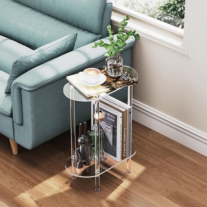 Clear Acrylic Narrow Side Table - Image 6