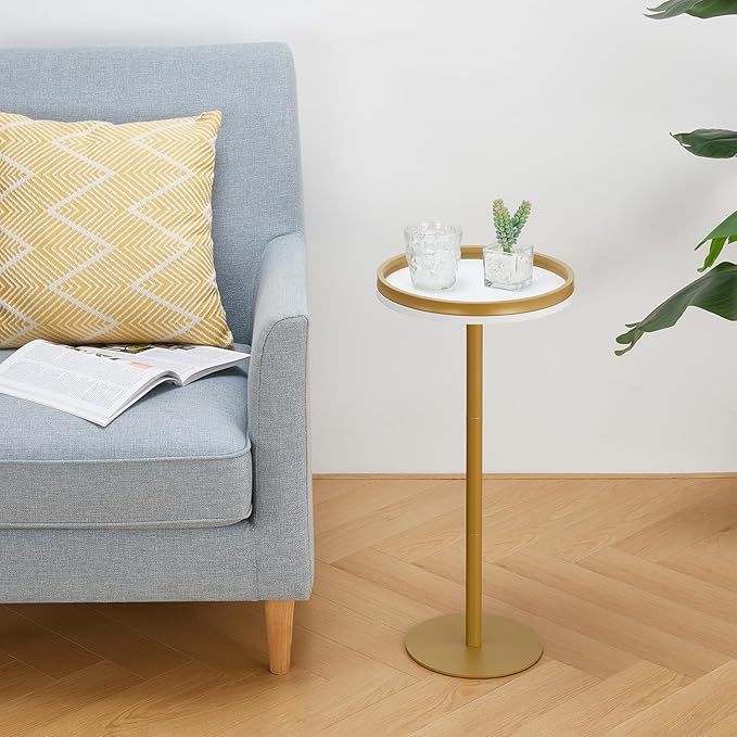 Round Drink Table, Small Pedestal Table, Small Round Side Table - Image 4
