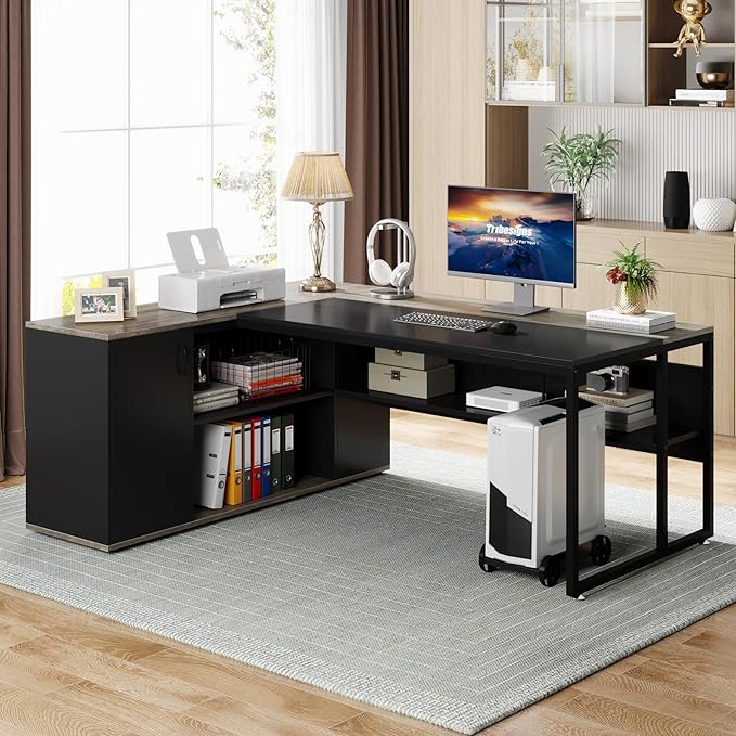 Tribesigns 71 inch Executive Desk, L Shaped Desk - Image 4