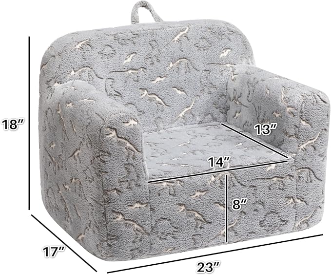 ALIMORDEN Kids Ultra-Soft Snuggle Foam Filled Chair, Glow-in-The-Dark Dinosaurs - Image 3