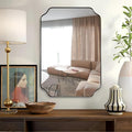 Black Wall Mirror, Unique Curved Edge Design, Anti-Rust SUS304 Frame, Hangs by Mirrorartmirror