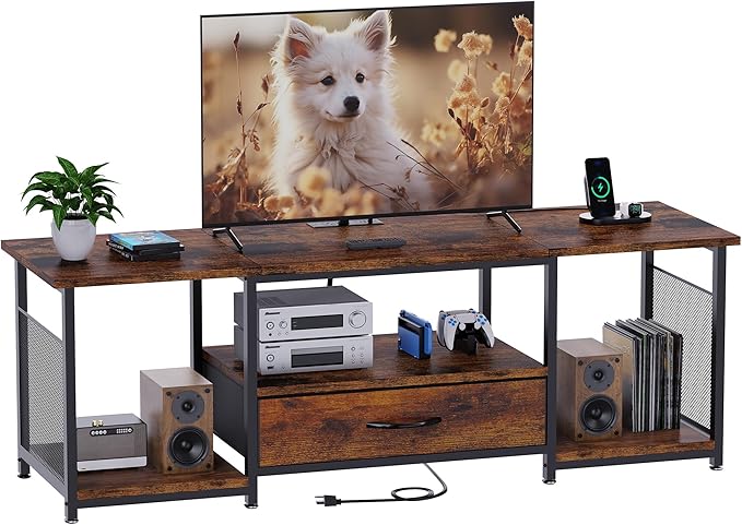 TV Stand with Drawers and Power Outlet - Image 2