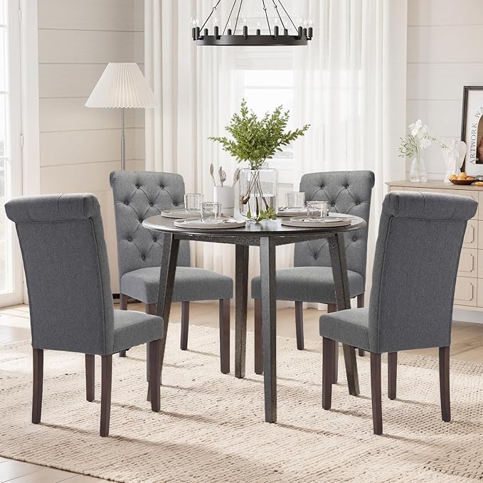COLAMY Tufted Dining Chairs Set of 6, Parsons Dining Room Chairs Upholstered - Image 8