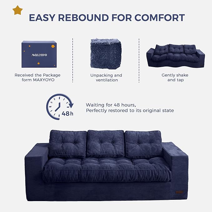 MAXYOYO 3 Seater Couch for Living Room, Boneless Couch - Image 6