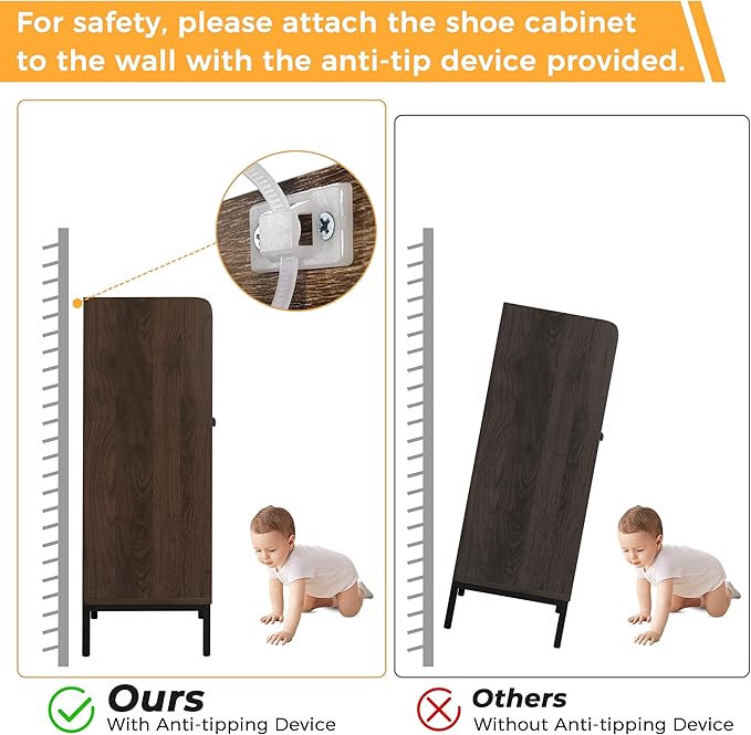 Rattan Shoe Cabinet Storage for Entryway, Shoe Cabinet - Image 8