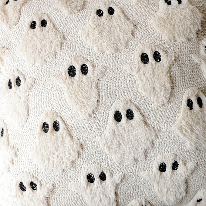 4TH Emotion Halloween Ghost Decorative Pillow Covers 16x16 Set of 2 - Image 2