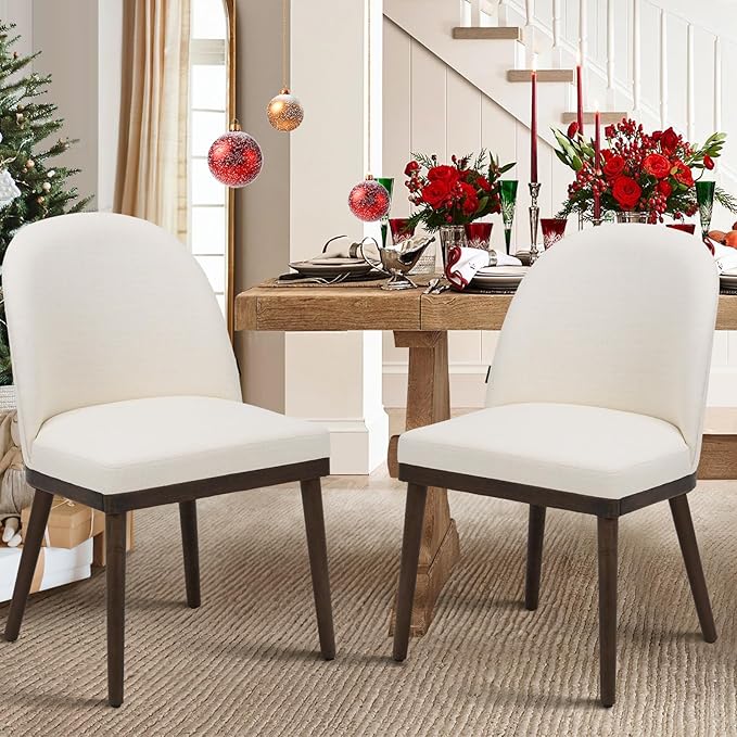 COLAMY Upholstered Dining Chairs Set of 2, Large Dining Room Kitchen Chairs by COLAMYINC