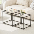 Garden 4 you Coffee Table Set of 2, Modern Patterned Glass Nesting Table by Garden4you