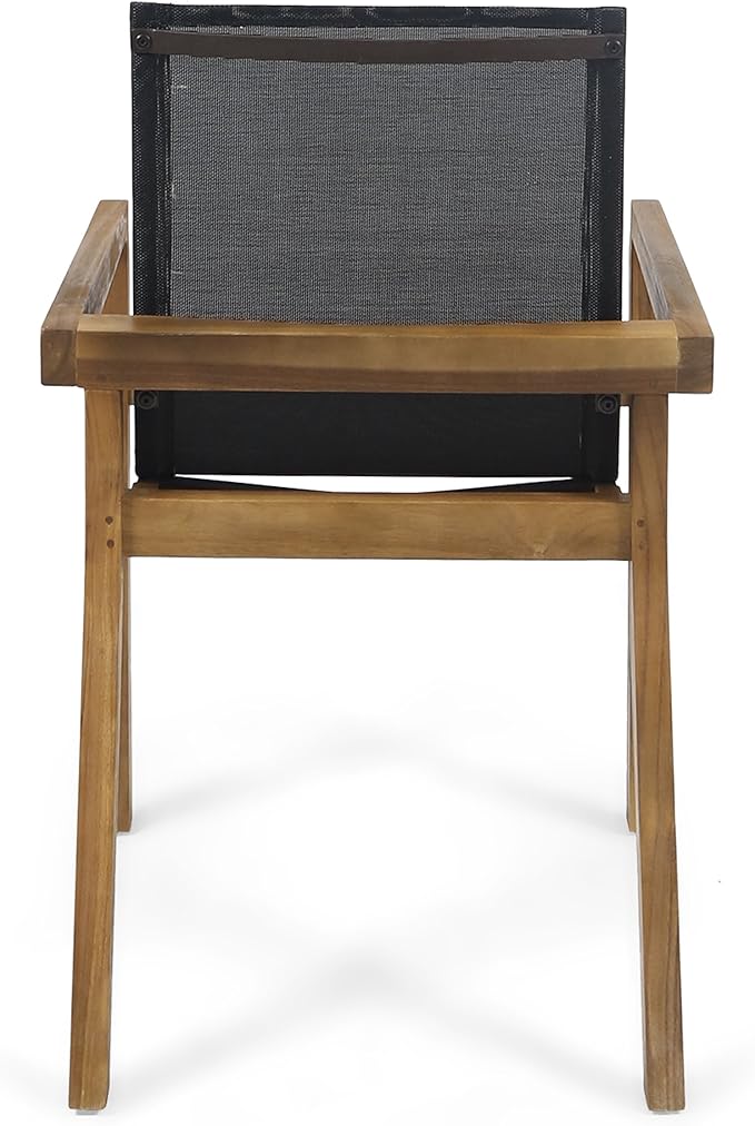 Merax Mesh Seating Solid Wood Dining Chairs Set of 2, French Country Style - Image 4