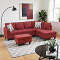 Couches for Living Room Modern L Shaped Couch Comfy Fluffy Fabric 3 Pieces by LynginsCreativeLife