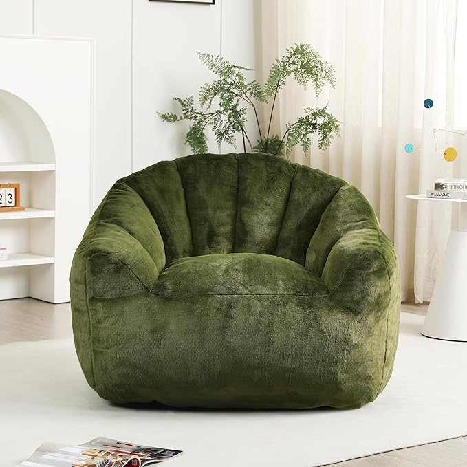 Furniliving Bean Bag Chair, Giant Bean Bag Chair Stuffed Floor Sofa - Image 3