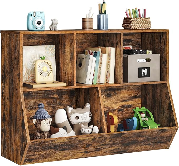 HOOBRO Kids Bookshelf, Bookcase Footboard, Toy Storage Cubby, Children's Toy - Image 9