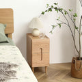 Solid Wood Bedside Table Nightstands, Slim Narrow Oak Real Wooden Mid-Century by AutoHenair
