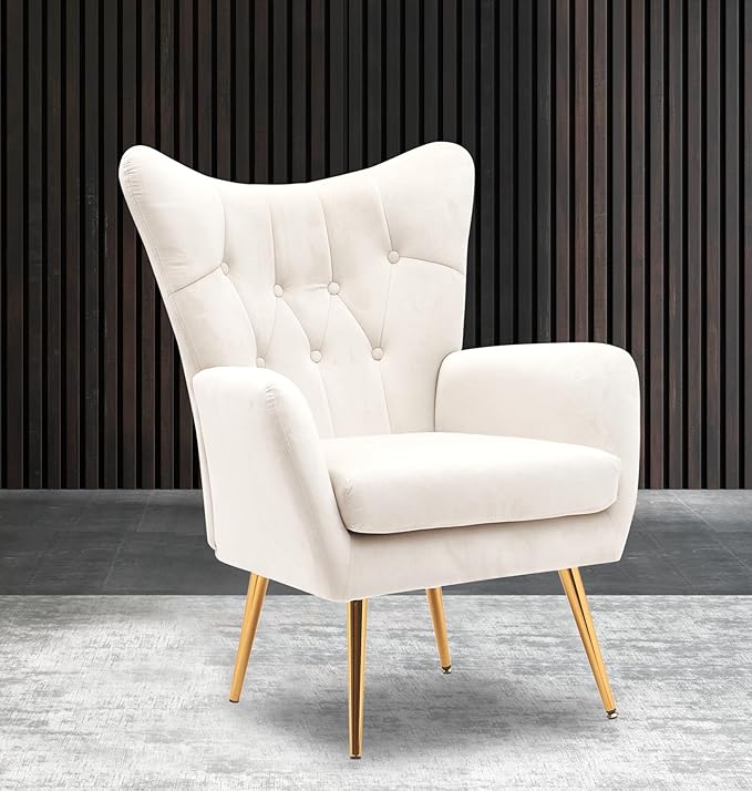Container Furniture Direct Modern Chic Mid-Century Velvet Accent Armchair - Image 4