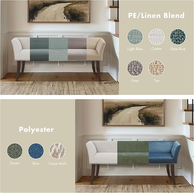 Madison Park Accent Bench for Living Room, Upholstered - Image 8